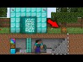 Minecraft NOOB vs PRO: NOOB BUILD SUPER SECRET BASE UNDER DIAMOND BUNKER ! Challenge 100% trolling