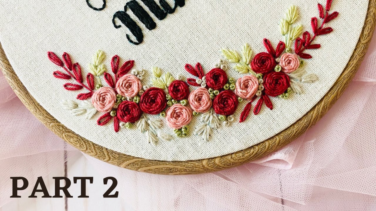 All You Need is Love - Floral Embroidery Hoop Art 