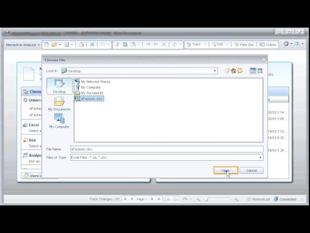 Create a query based on an Excel file: SAP BusinessObjects Web Intelligence 4.0