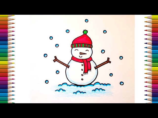 Snowman Art Drawing and Shading/Winter
