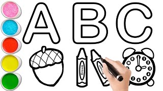 How to Draw Abcd Alphabet | Easy Step by Step Drawing, Painting and coloring Abcd Alphabet for Kids