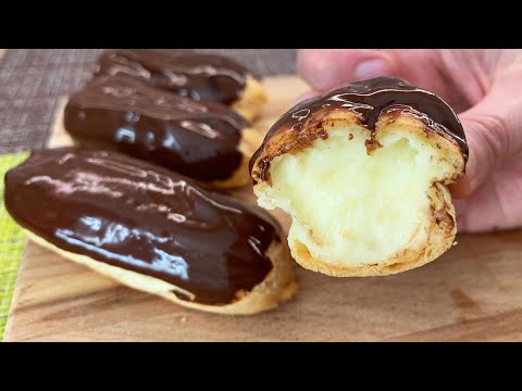 Video: Eclairs Me Krem në Lustër çokollate