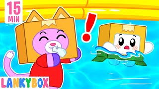 No No Breaking the Pool Rules! LankyBox Learns Good Manners for Kids | LankyBox Channel Kids Cartoon