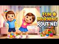 🌅 Good Morning Sunshine Routine ☀️ | Kingsley &amp; Kayden 3D Kids Song | Wake Up, Brush, Eat &amp; Dance!