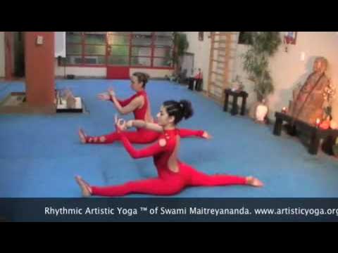 Duet Yoga Performance/Rhythmic Yoga/Advanced Yoga Flow/Artistic Yoga on  Mahishasura Mardini Stotram. 