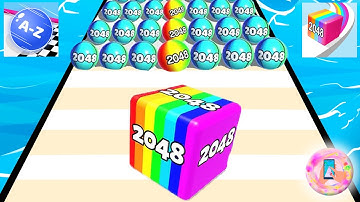 Ball Run 2048, ASMR, AZ Run, Satisfying Mobile GamePlay Walkthrough 888 level, Battery Run