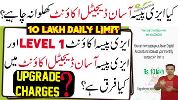 Easypaisa Asaan Digital Account | Easypaisa Level 1 & Easypaisa Asaan Digital Account | Lahoriye