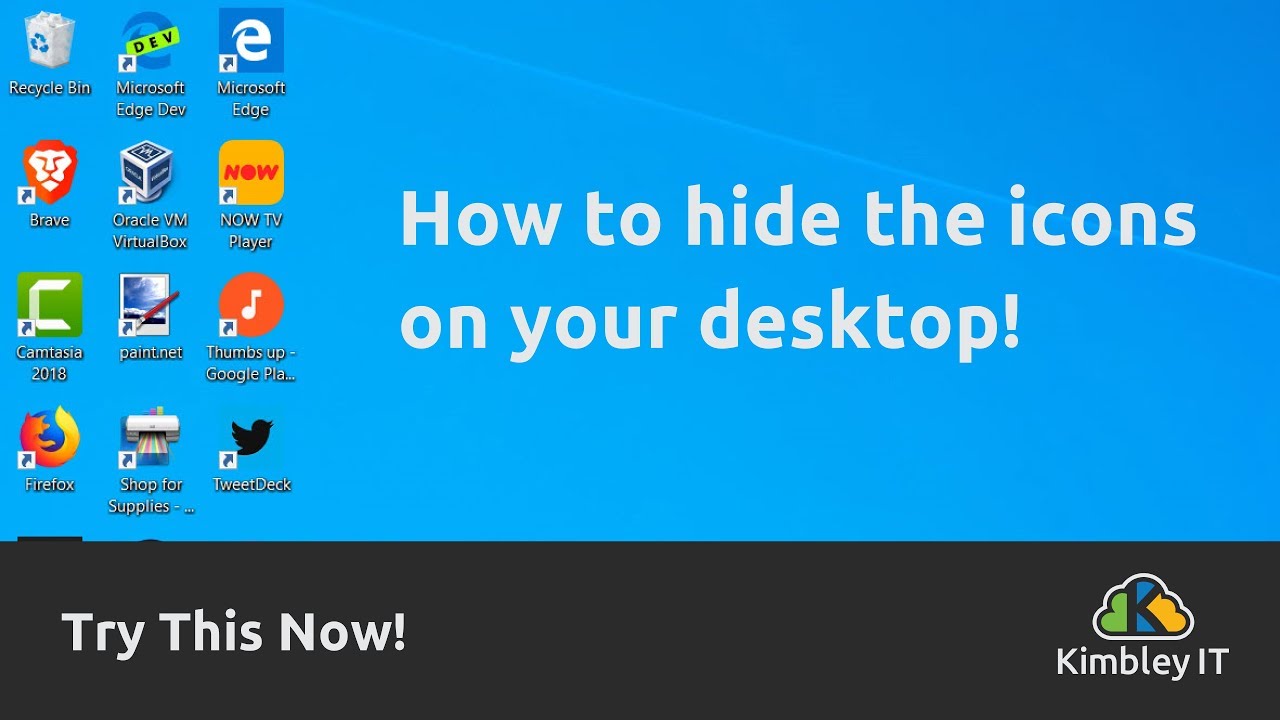 Try This Now How To Hide Desktop Icons In Windows 10 Youtube