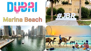 Jumeirah Beach Residence & Marina Beach | Walking Tour JBR Marina Beach | Dubai Marina Beach