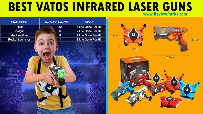 VATOS Infrared Laser Tag Set for Kids Adults with Vests 4 Pack,Laser Tag  Game 4 Players Indoor Outdoor Aged 6-12+ Years Boys Girls Gifts 