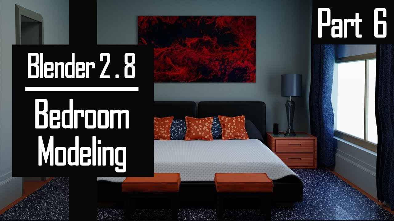 Bedroom - Part 8 - Textures and Finishing - Blender 8.8 Architecture Bedroom - Part 8 - Textures and Finishing - Blender 8.8 Architecture