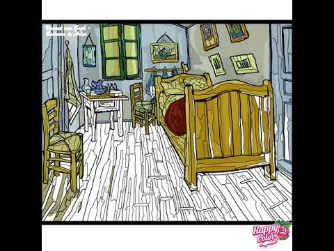 Hızlı Boyama Resim Sanatı // Vincent Van Gogh'un Arles'deki Yatak Odası Tablosu, 1889