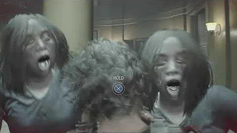 RESIDENT EVIL 3 Two Female Blue Zombies Eating and Killing Carlos