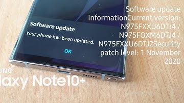 Software Update for Samsung Galaxy Note10+ ■ November 2020 Security Patch Level