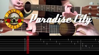 Guns N' Roses - Paradise City Intro (50%   100% Speed) Guitar Tutorial with TAB