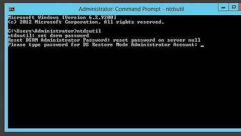 How To Reset Forgotten Password Active Directory Restore Mode Windows Server 2012