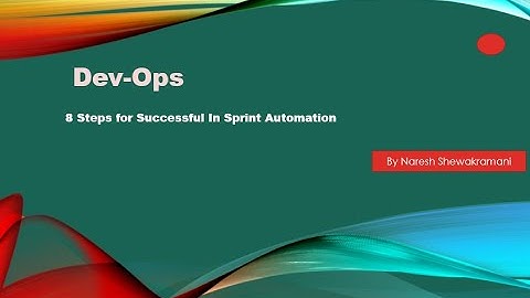 Devops - 8 Steps for Successful In Sprint Automation