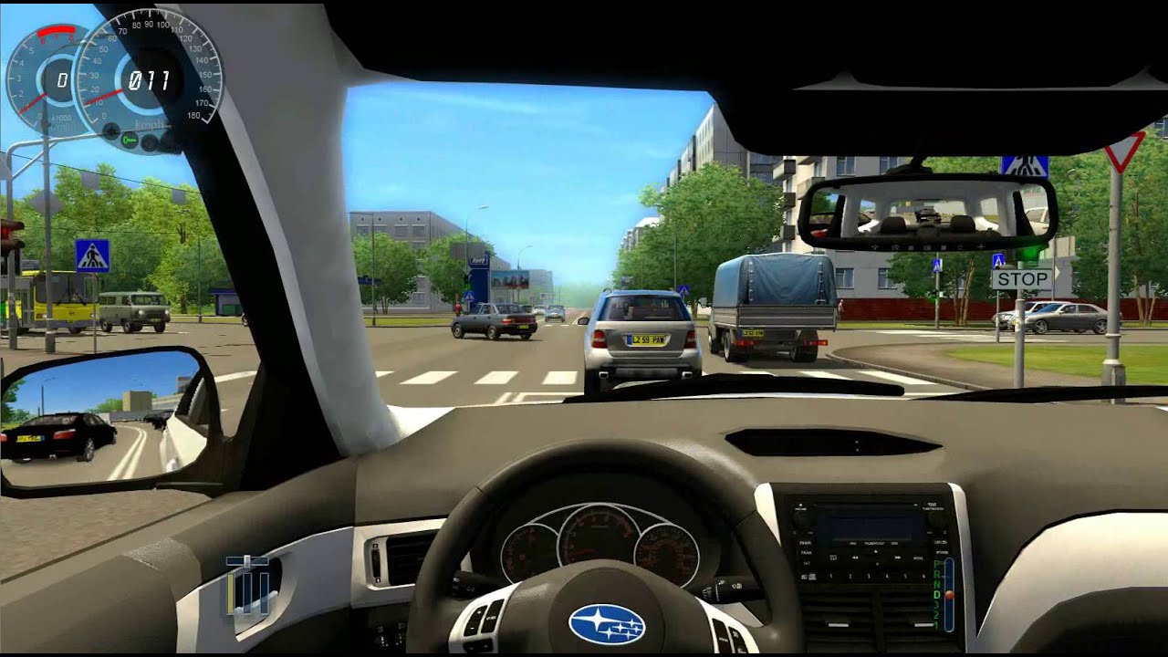 City car driving subaru
