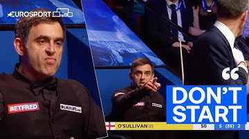 ‘Don’t start’ | Ronnie O’Sullivan In Big Row With Referee Olivier Marteel | Eurosport Snooker