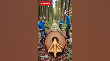 rescue mother duck and ducklings from giant log #animals #funny #shorts