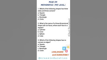 Important questions from Mathematics for state level teacher eligibility test (prt level) #tet #prt