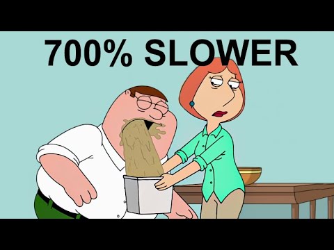 Family Guy - Peter throwing up in a bucket 700% slower