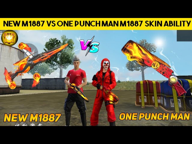 Incendium burst m1887 vs one punch man m1887 | new m1887 skin free fire | m1887 new skin | #shorts class=