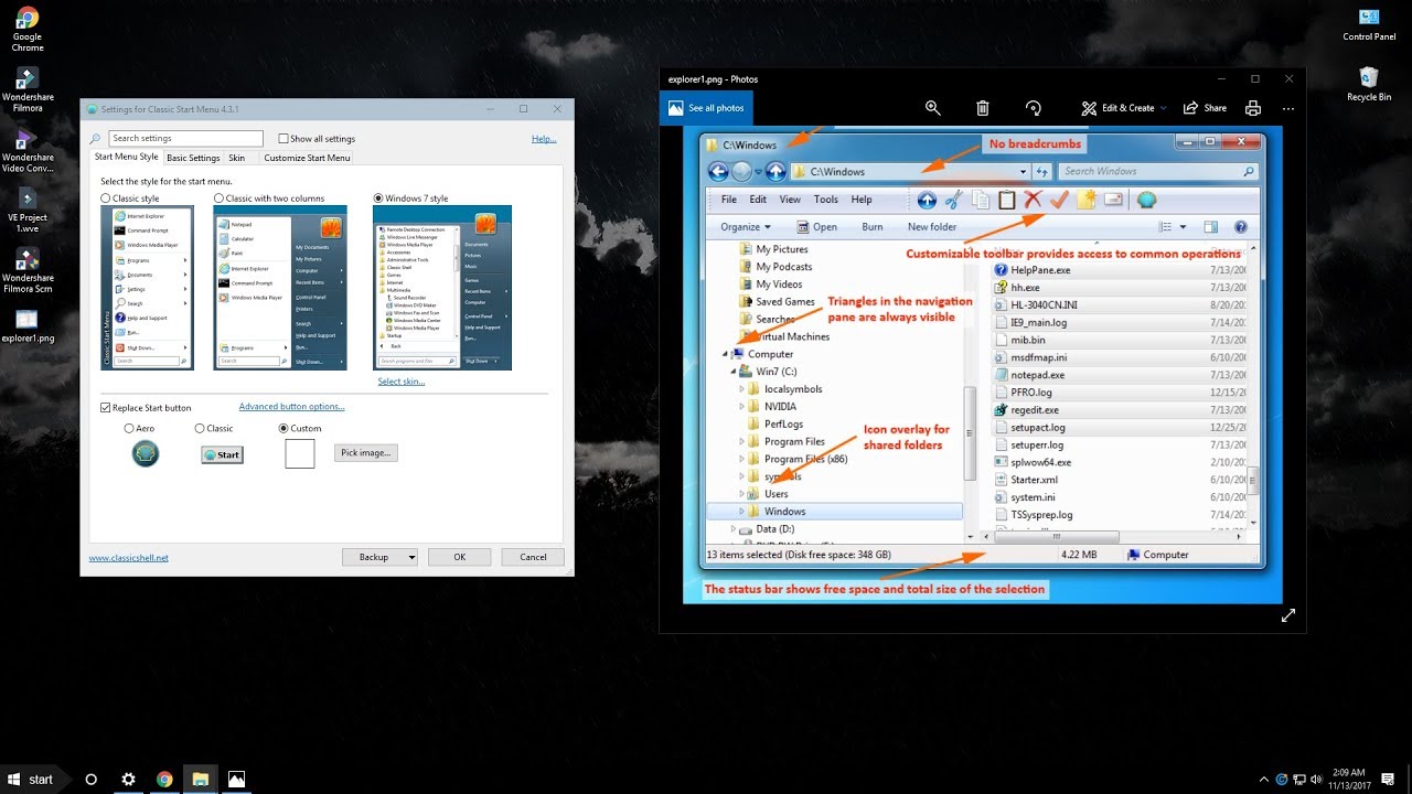 How to customize Windows start menu/button FREE 2017/2018
