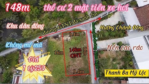 148m thổ cư 2 mặt tiền Thanh Ba Mỹ Lộc Cần Giuộc Giá 1tỷ250