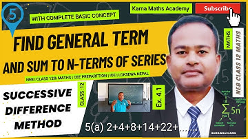 Sequence and Series | Sum of Series (Ex. 4.1 Q.N. 5a) | Successive Difference Method | Class 12 Math