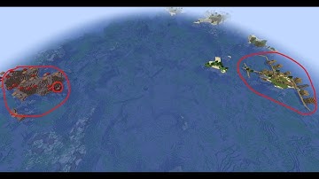 Minecraft 1.17 java seed: Spawn near tiny mushroom island and island village