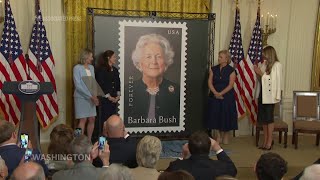 Melania Trump hosts White House event to unveil Barbara Bush postage stamp Malloy Orders Flags To Half Staff To Honor Former First Lady Barbara Bush