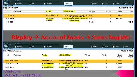 How to Add E Invoice Details Sales Register and Ledger Vouchers in Tally Prime AGS TECH TALLY GST