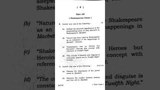 British poetry and drama 14th to 17th century question paper Dibrugarh University Fyugp 2025