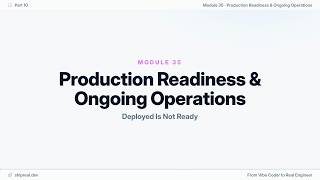 Module 35: Production Readiness & Ongoing Operations