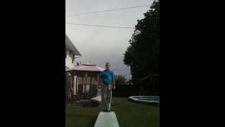 Coach Perfetti's private dry land diving board