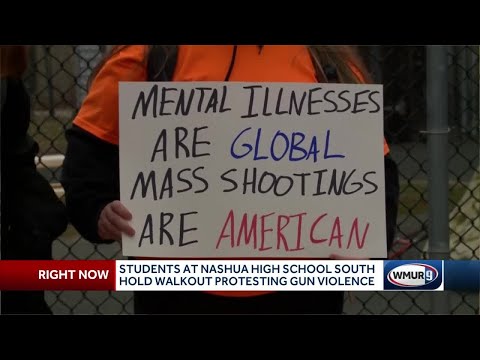 Student at Nashua High School South hold walkout protesting gun violence