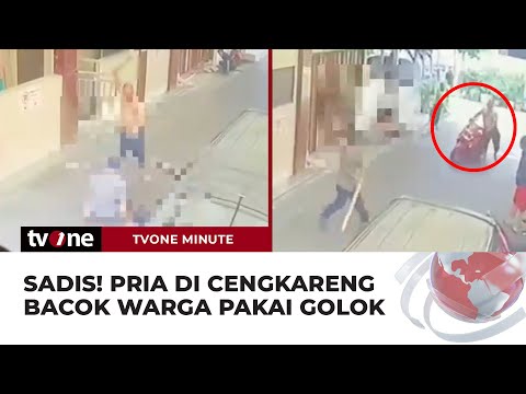 Detik-detik Aksi Pembacokan Seorang Warga di Cengkareng Terekam CCTV | tvOne Minute