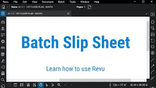 bluebeam revu: batch slip sheet