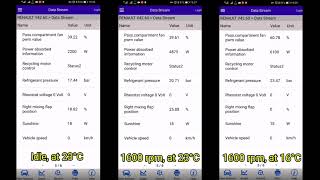 Renault Air conditioning computer Live data stream after filling. Живи данни климатроник Рено!