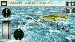 Highly dangerous landing on a small island | Flight simulator game | Android offline plane games... screenshot 1