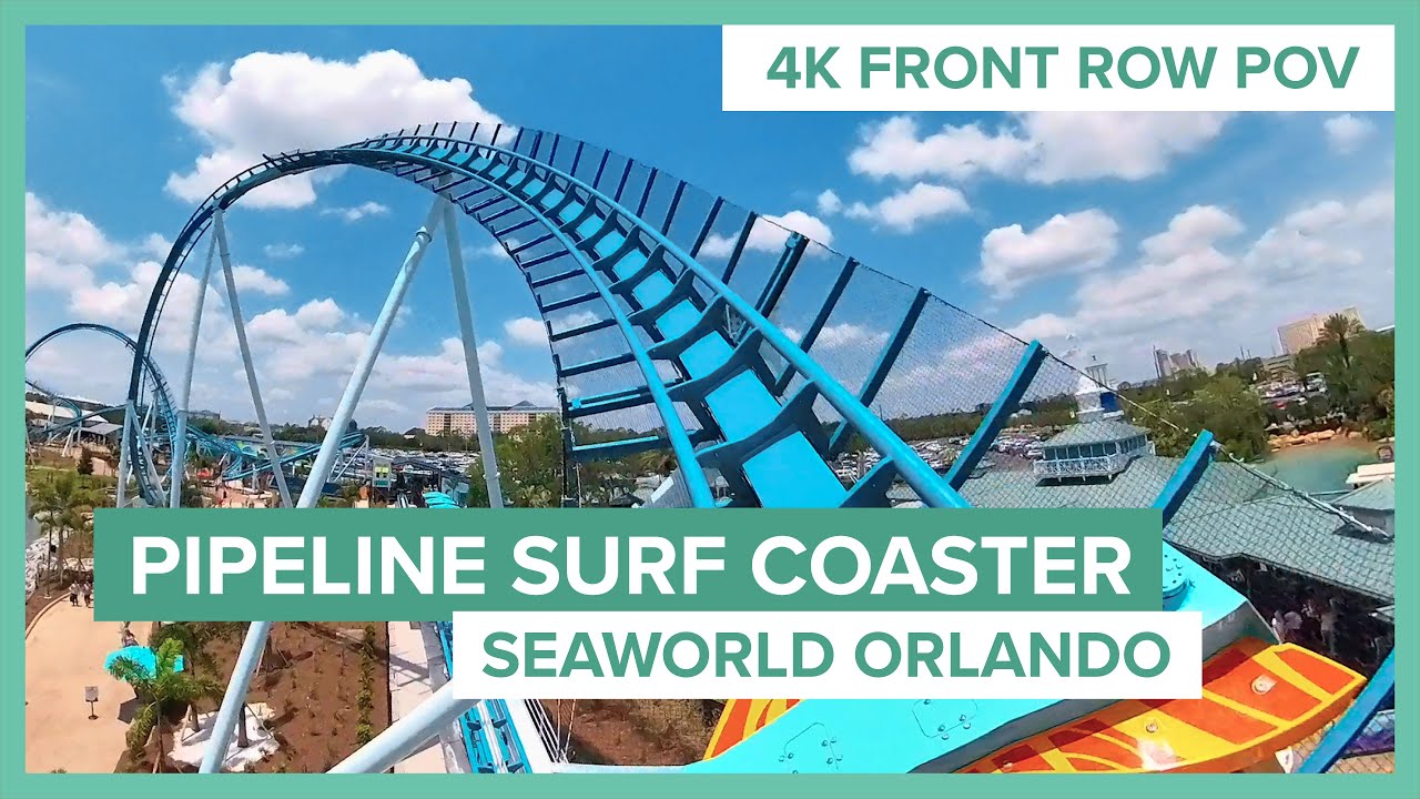 We Rode Pipeline! Worlds First Launched Stand Up Roller Coaster! 4K Multi  Angle POV SeaWorld Orlando 