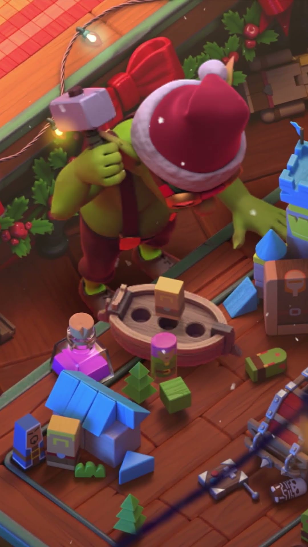 Goblins are building Clashmas toys for our Village in this shiny new workshop! #clashofclans #clash