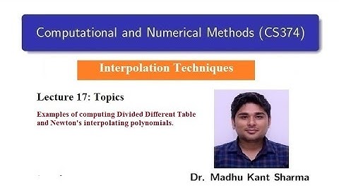 Computational and Numerical Methods: Lecture 17