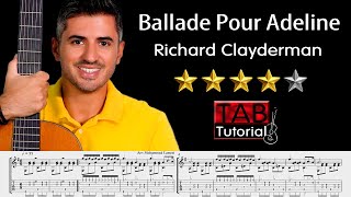 Ballade Pour Adeline | Tutorial + Sheet & Tab | Classical and Fingerstyle guitar