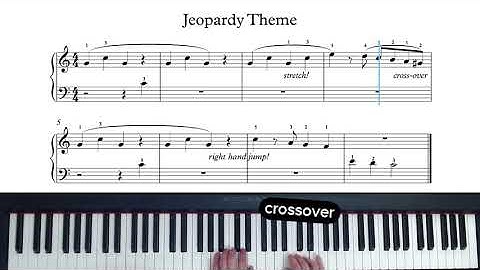 JEOPARDY THEME - Play-along (for beginner piano)