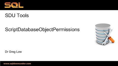 SDU Tools 104 Script SQL Server Database Object Permissions
