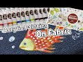 Acrylic Paint on Fabric 100円ショップのポーチに布絵の具で絵を描く　メイキング動画