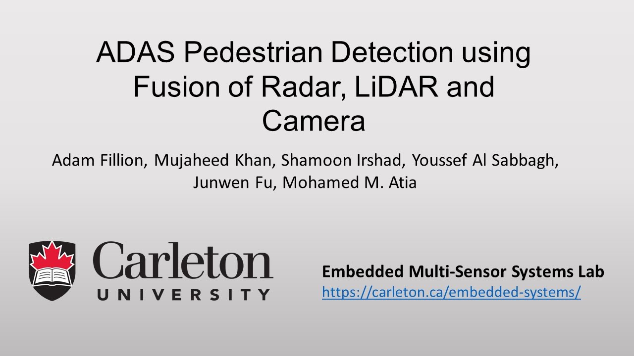 ADAS Pedestrian Detection using Fusion of Radar, LiDAR and Camera - YouTube