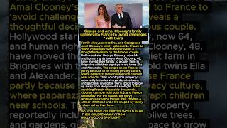 George Clooney Moves Family to France for Privacy #georgeclooney #amalclooney #celebrityfamily #news